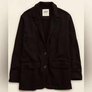 Aerie Fleece Blazer. Black. Size S.